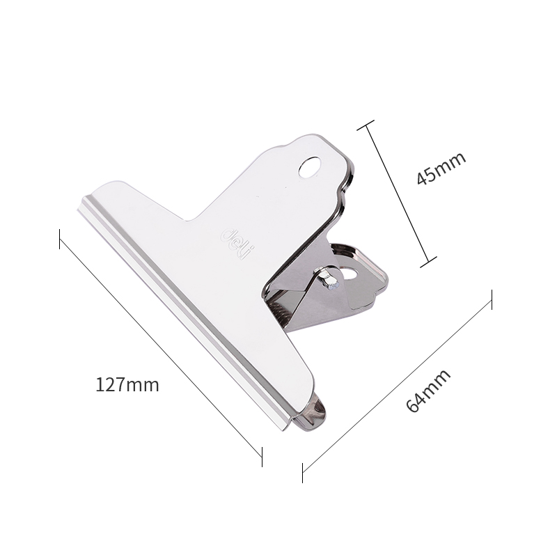 得力(deli) 9534 4个  127mm 票夹 银色（单位：袋）