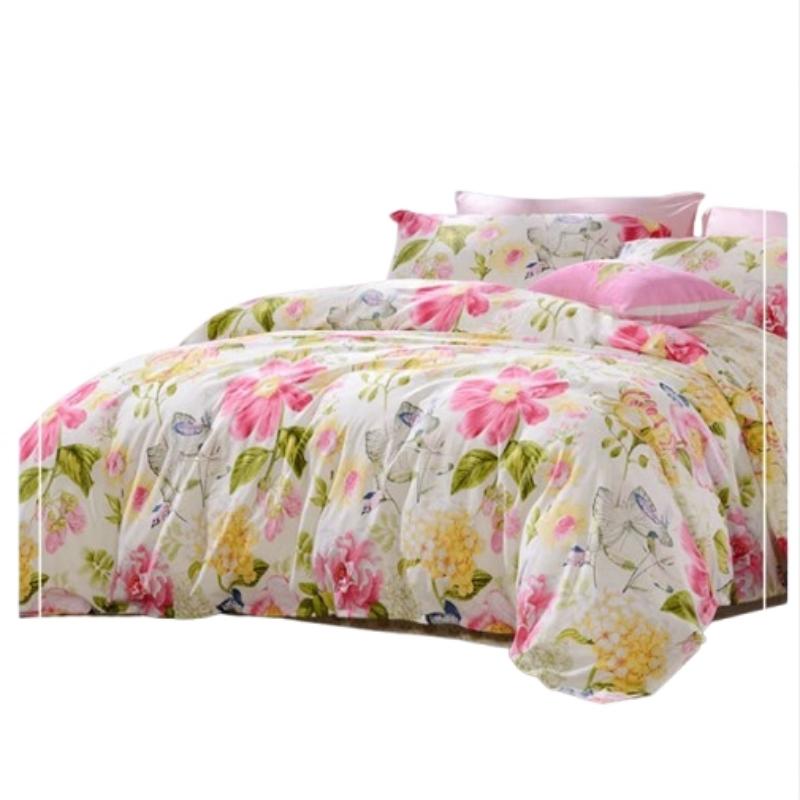 富安娜 100%全棉 四件套230*229cm 四件套纯棉 黄色（单位：套）