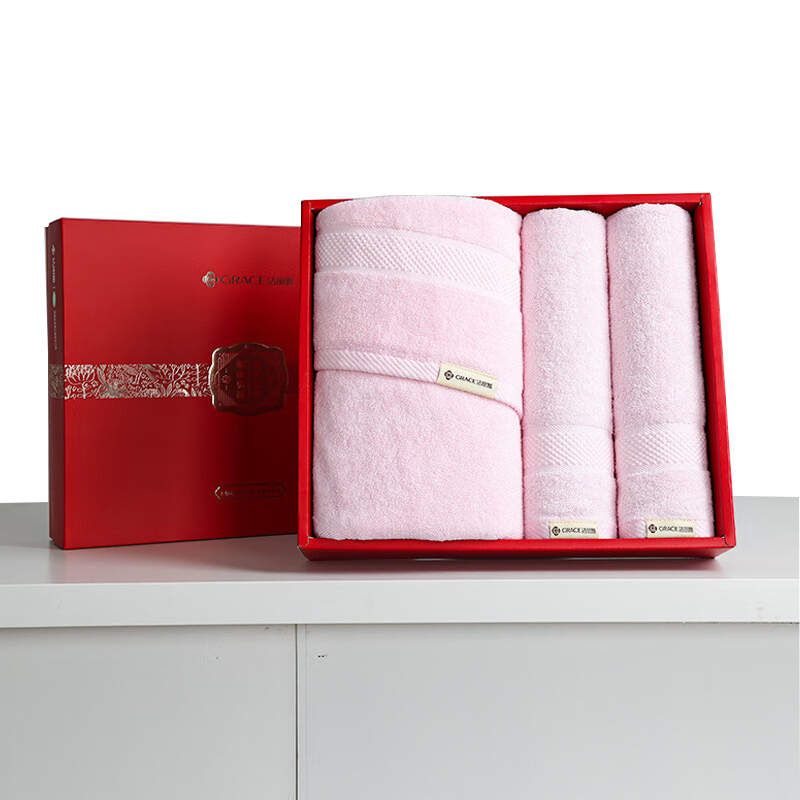 洁丽雅（Grace） 上古情.洗浴四件套 W0092+W0093 70*35cm*100g*2+70*140cm+380g*1 混色（单位：盒）