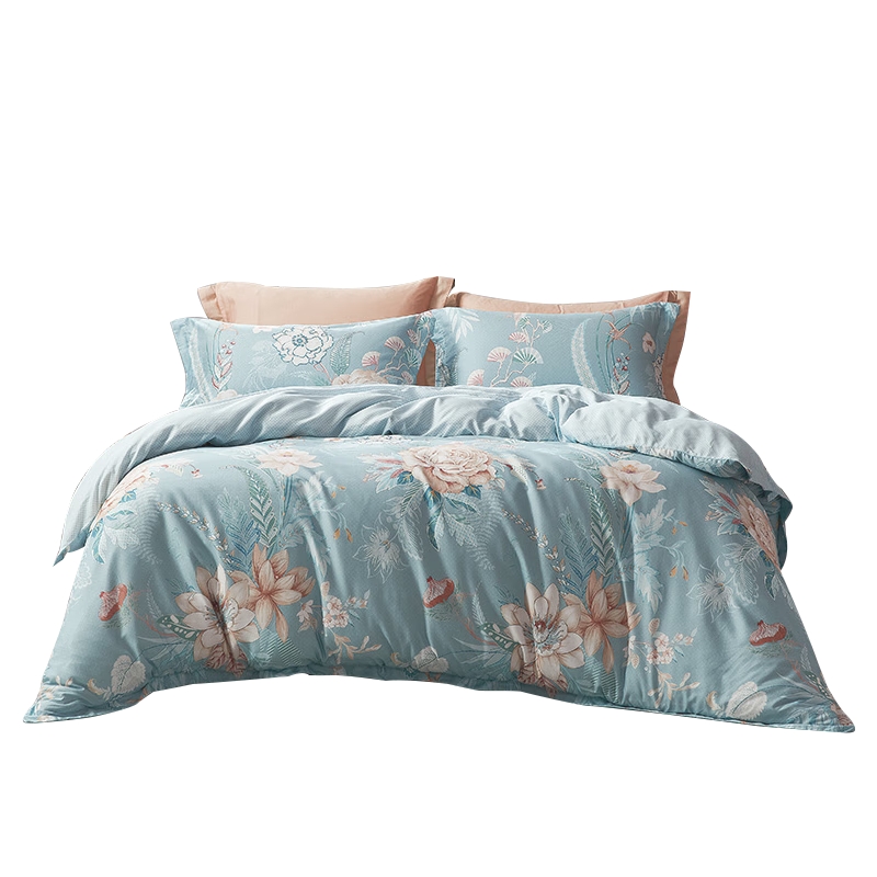 富安娜 金蕊玉露 203*229cm 纯棉床单四件套 蓝色（单位：套）