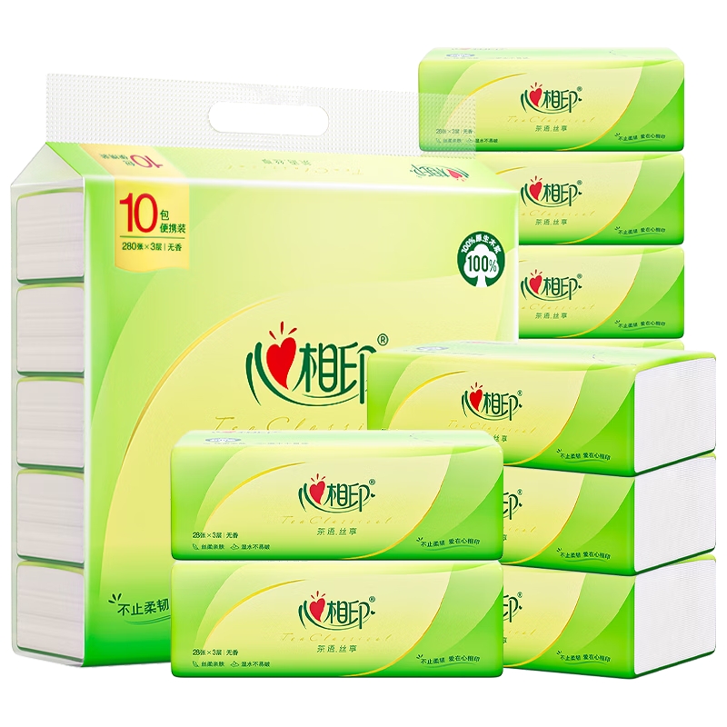 心相印（Mind Act Upon Mind） 茶语丝享 3层28张*10 茶语丝享 白色（单位：提）