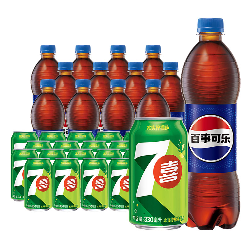 百事可乐 +七喜百事有喜饮料组合 500ml*12+330ml*24瓶 缤纷夏日一口畅爽 混色（单位：组）