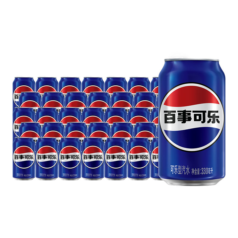 百事可乐 快乐加倍饮料组合 330ml*20*2 缤纷夏日一口畅爽 极光蓝（单位：组）
