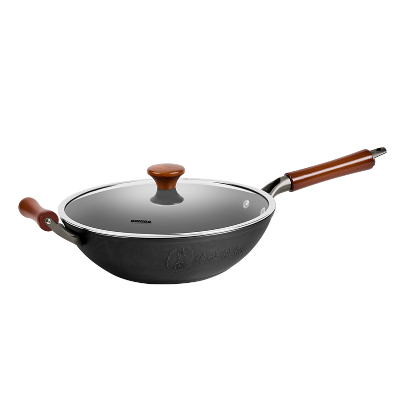 欧美达（omuDa） JDC32-B 32cm 生铁老铁铸铁无涂层锅 黑色（单位：个）