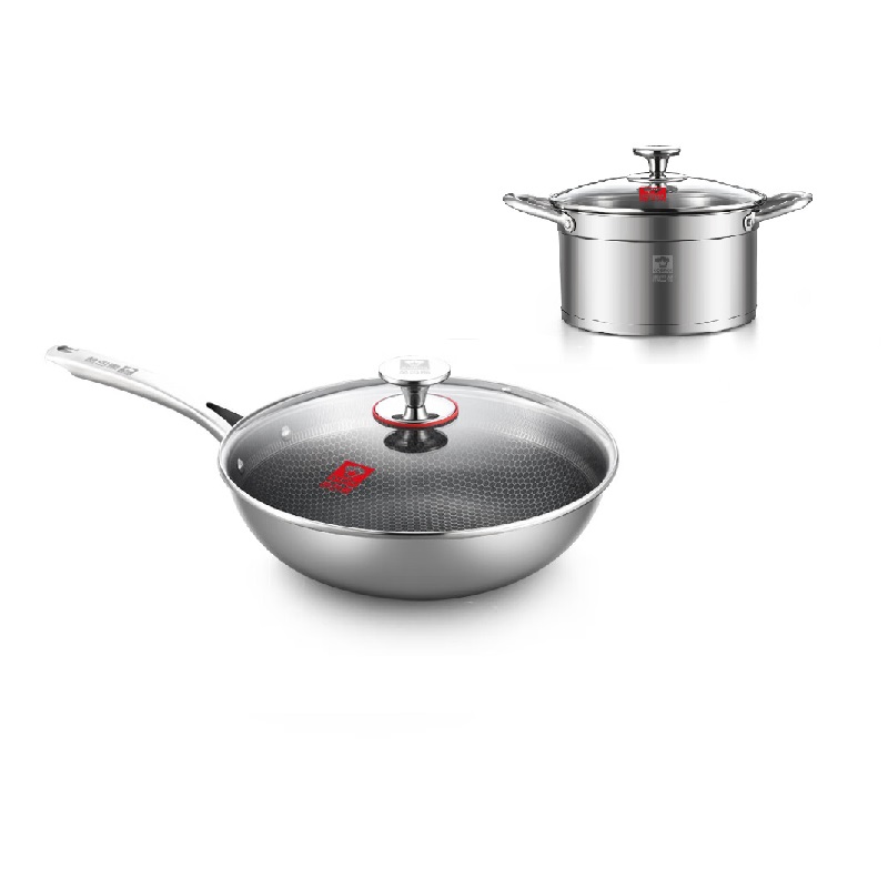 康巴赫 LPB-QT02 32cm炒锅+22cm汤锅 旗舰款锅具 钢色（单位：套）