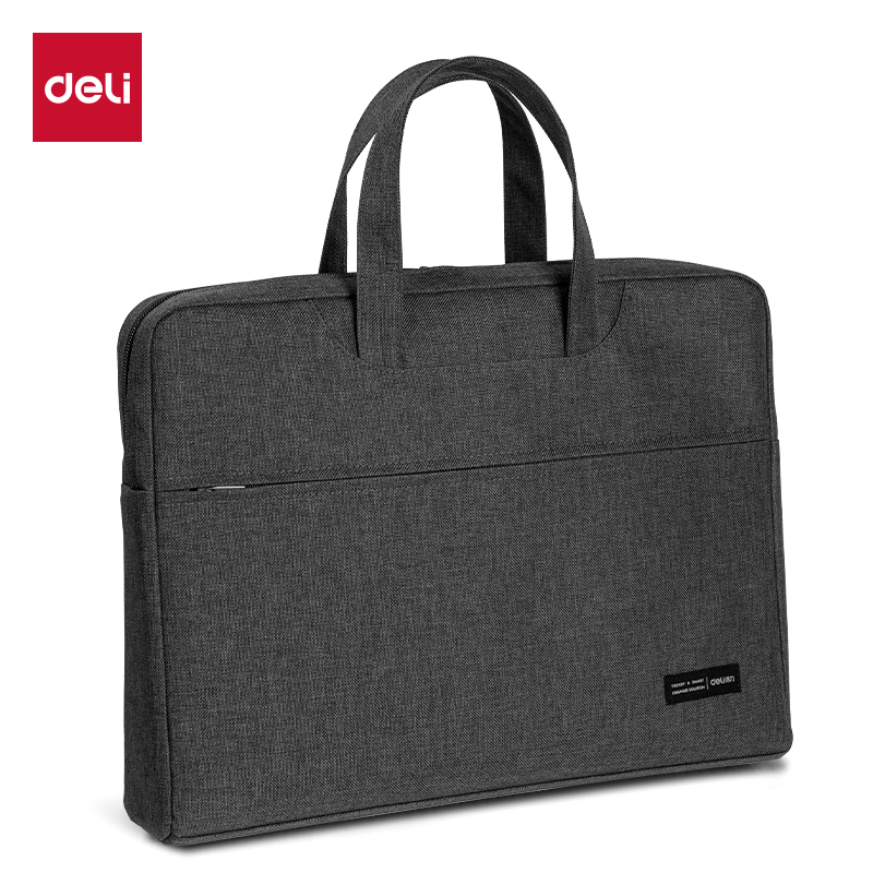 得力(deli) 加宽立体 280*385*75mm 公文包 灰色（单位：个）