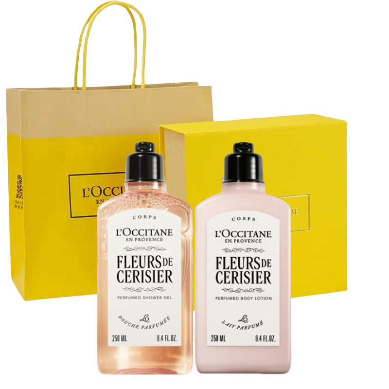 欧舒丹（L'OCCITANE） 甜蜜樱花 身体乳250ml+沐浴露250ml 身体礼盒 粉色（单位：套）