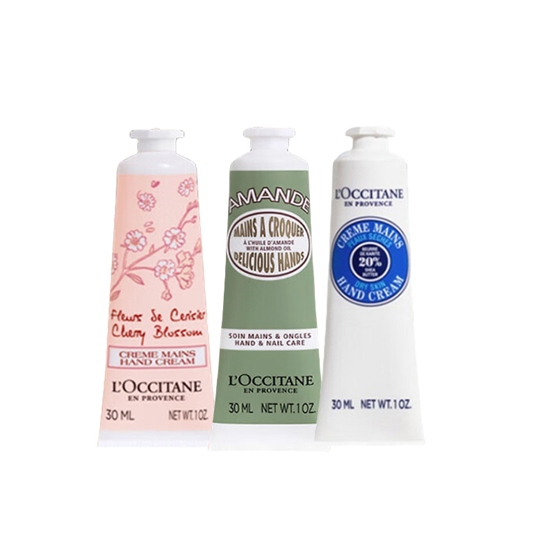 欧舒丹（L'OCCITANE） 经典 樱花30ml+乳木果30ml+甜扁桃30ml 护手霜礼盒 混色（单位：套）