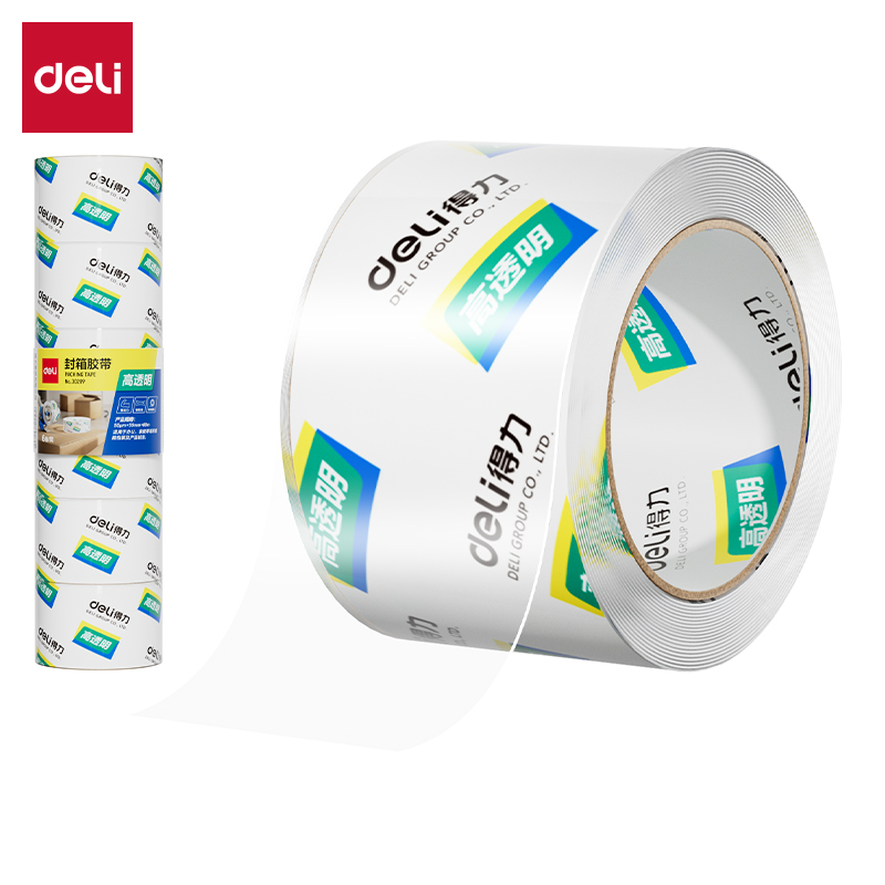 得力(deli) 30289 6卷 55mm*80m*50um 封箱胶带 透明色（单位：筒）