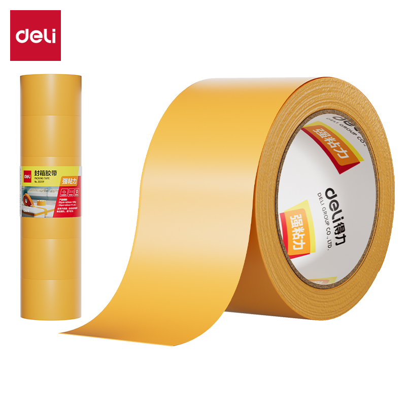 得力(deli) 30359 6卷 60mm*100y*50um 封箱胶带  米黄色（单位：筒）