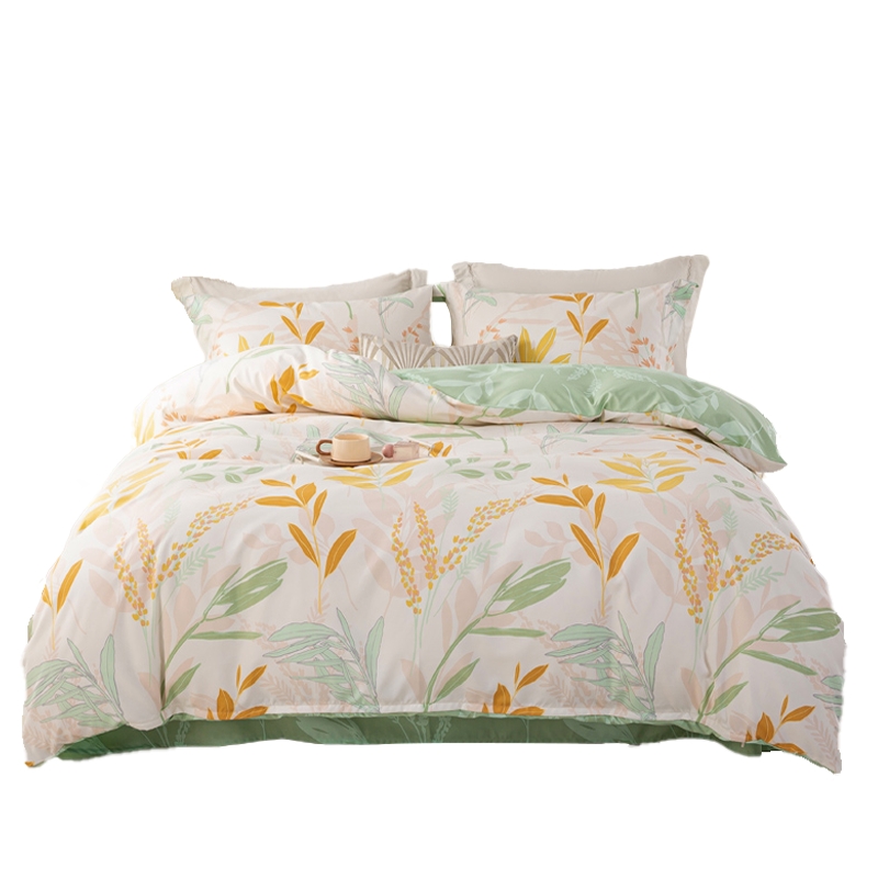 晚安家纺 霓裳云汐 L码 被套200*230cm 红色礼盒 金绿色（单位：套）