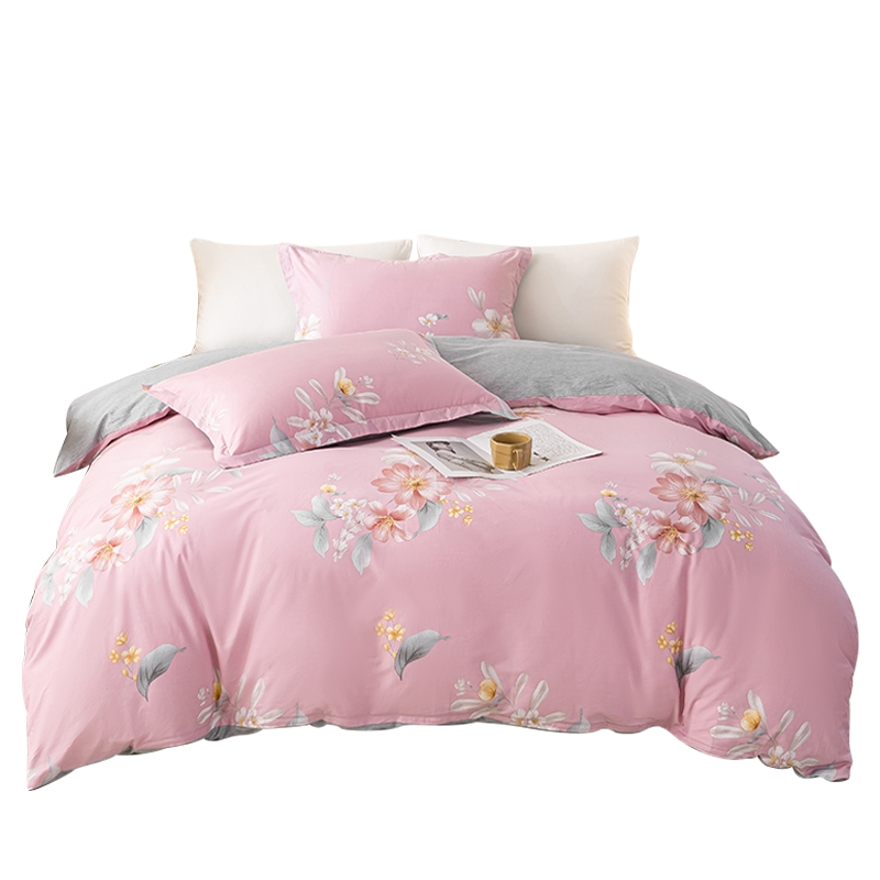 晚安家纺 桃之夭夭 四件套 100%棉 茱萸粉（单位：套）