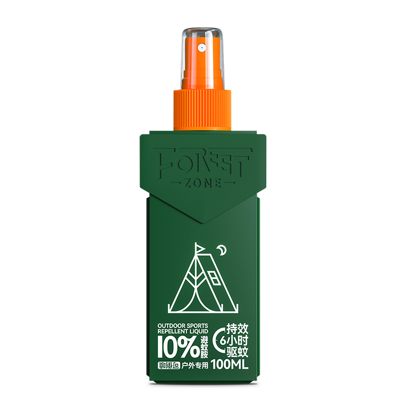 森林地带 肩章款10%避蚊胺 100ml/瓶*3 驱蚊液 雾雨绿（单位：组）