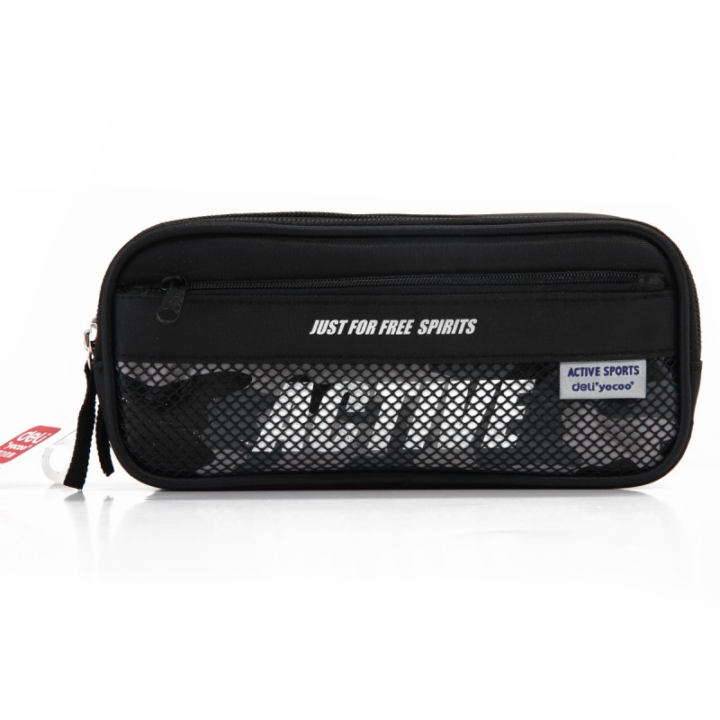 得力(deli) 运动袋鼠笔袋 学生运动款 201*100*60mm 黑色（单位：个）