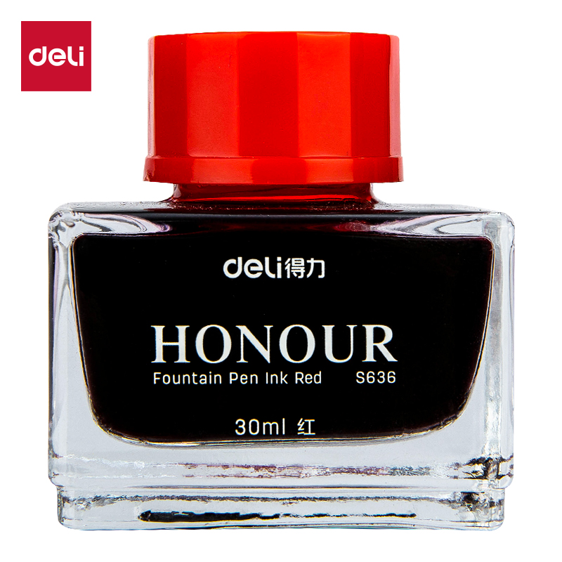 得力(deli) S636 30ml 钢笔墨水 红色（单位：瓶）