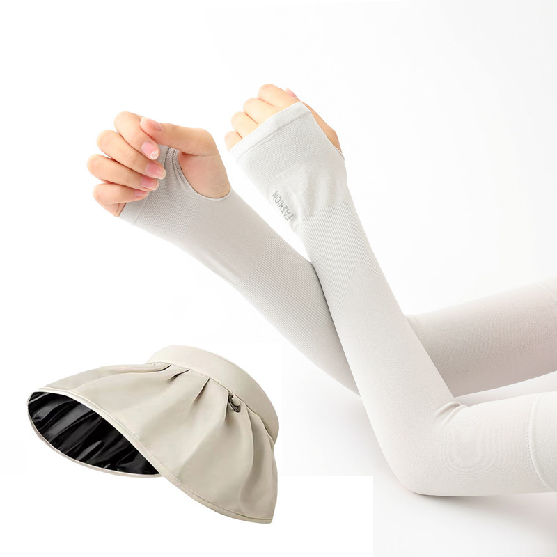 贝瑟斯 DZ-0166 27*16*5cm 防晒帽冰袖套装 浅灰色（单位：套）