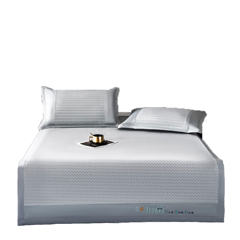 罗曼罗兰（ROMROL） 5A抗菌 150*200cm 冰丝凉席三件套  灰色（单位：套）