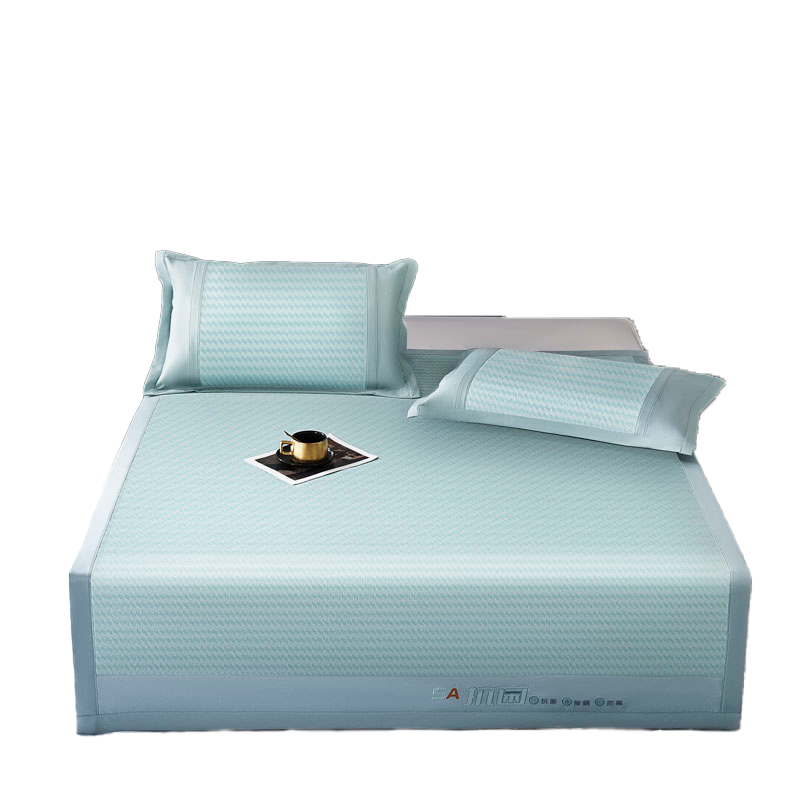 罗曼罗兰（ROMROL） 5A抗菌 150*200cm 冰丝凉席三件套  灰绿色（单位：套）