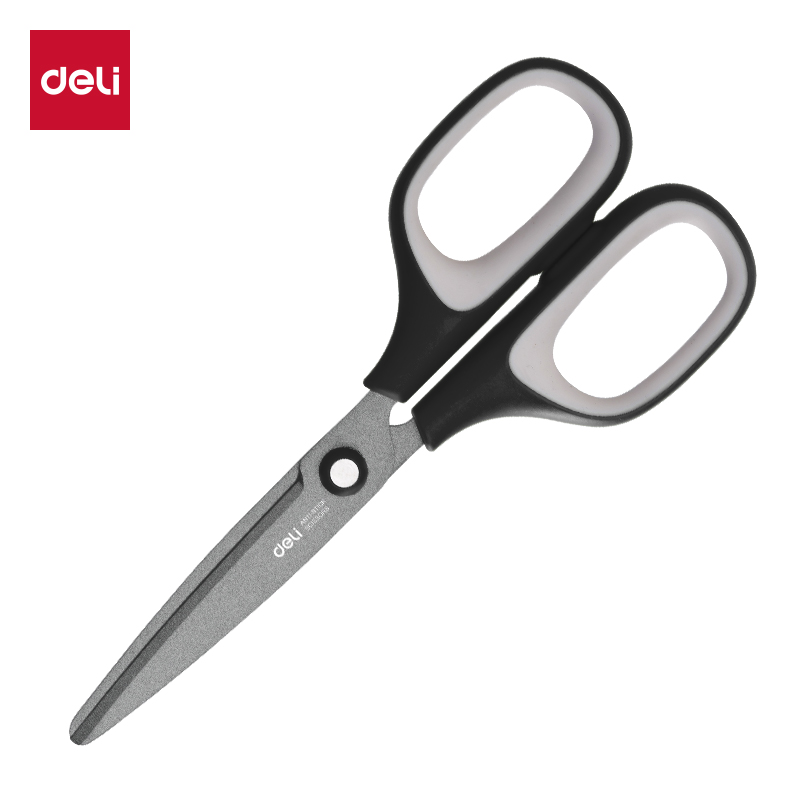 得力(deli) 6055 175mm 特氟龙剪刀 黑色（单位：把）