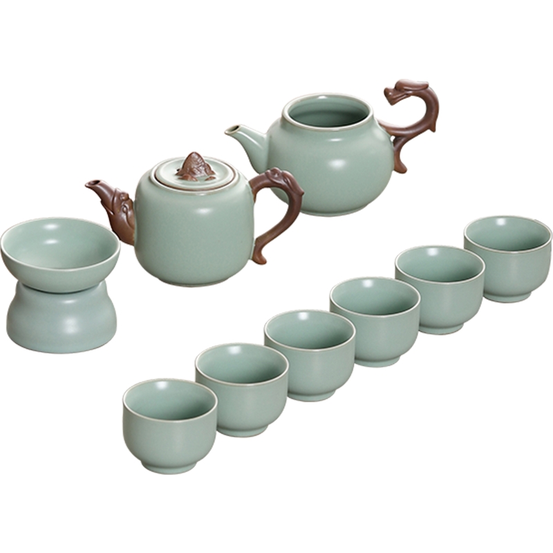 八方礼 BFL2023-34 10件套 龙行天下茶具套装 青色（单位：套）