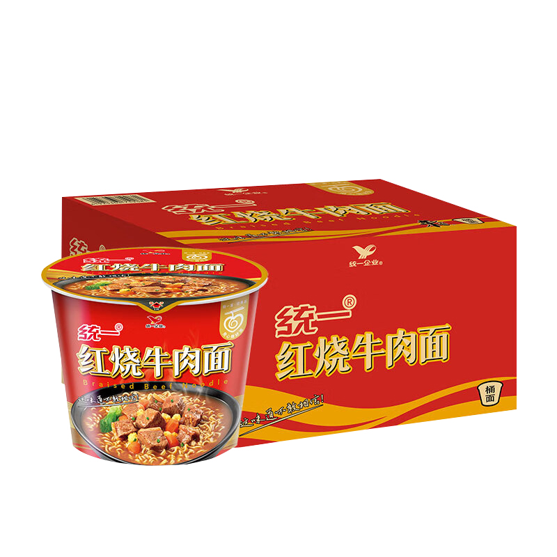统一 红烧牛肉面 103克*12桶 经典 红色（单位：箱）
