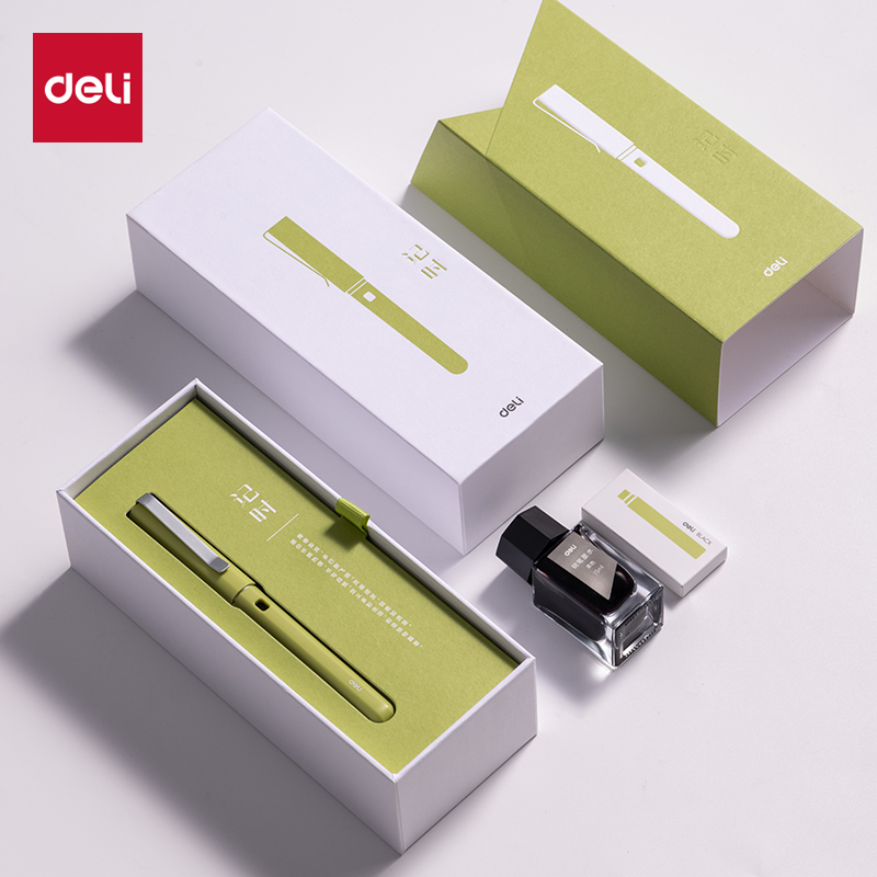 得力(deli) A3 1支/盒EF明尖 办公钢笔  月桂绿（单位：盒）
