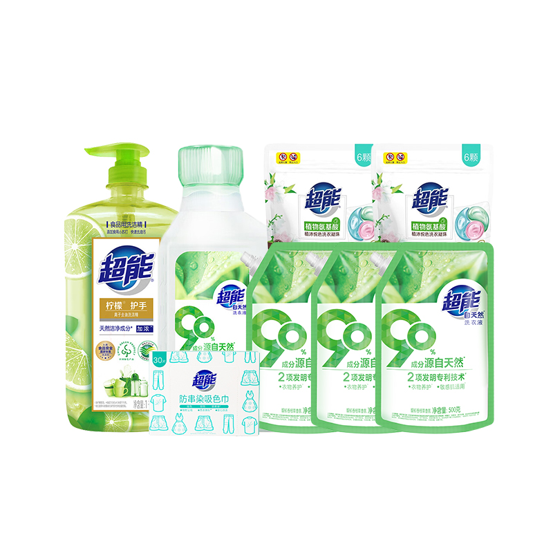 超能 家庭清洁组合 3620g+30片 抵抗污渍 松石绿（单位：套）
