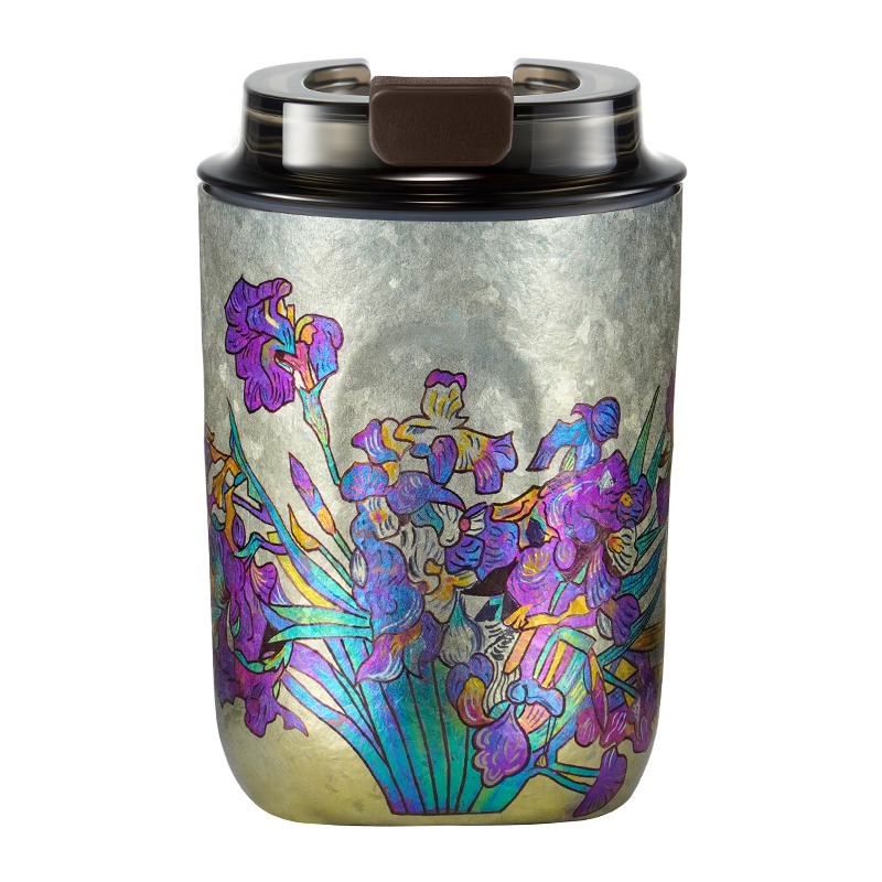 施美乐（SIMELO） 0040 380ml 琥珀金纯钛鲜萃咖啡杯 (梵高鸢尾花)烧蓝手作（单位：套）
