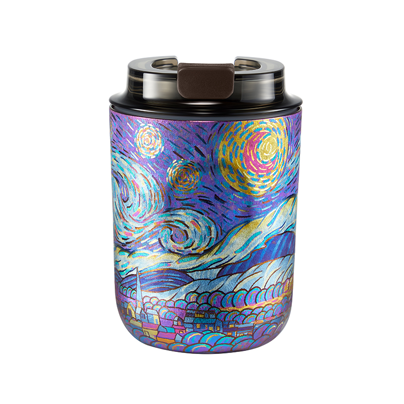 施美乐（SIMELO） 0028 220ml 琥珀金纯钛鲜萃咖啡杯 (梵高星空)烧蓝手作（单位：套）