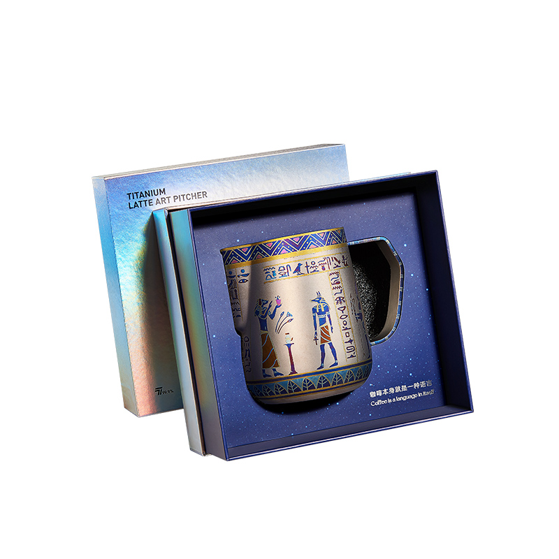 施美乐（SIMELO） 0023 450ml 纯钛拉花杯烧蓝手作 （埃及）（单位：个）