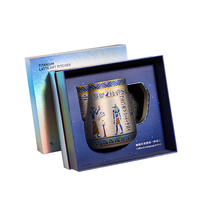 施美乐（SIMELO） 0003 600ml 纯钛拉花杯烧蓝手作 （埃及）（单位：个）