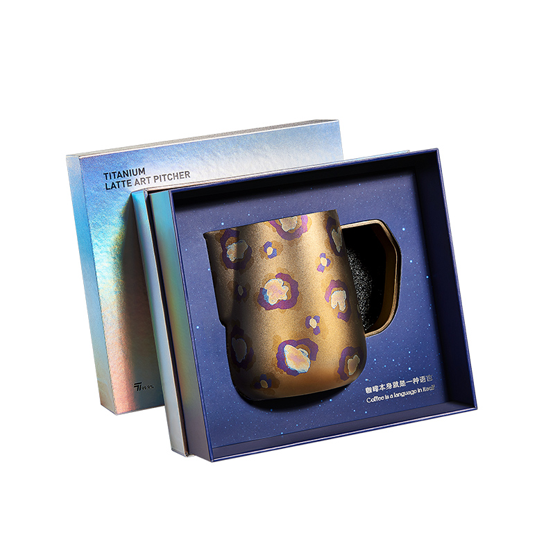 施美乐（SIMELO） 0002 600ml 纯钛拉花杯烧蓝手作 （豹纹）（单位：个）