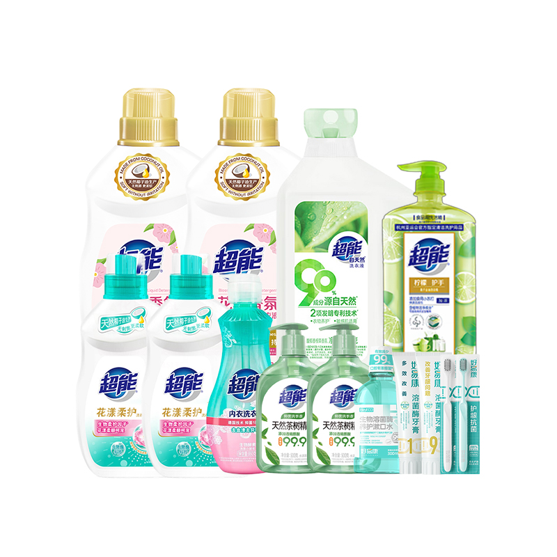 超能 好易康个护清洁组合 15160g+300ml+2支牙刷 全能健康净护生活 混色（单位：套）