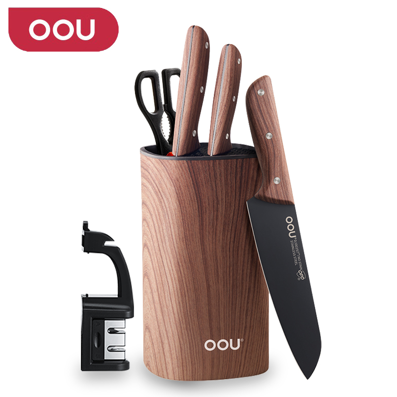 OOU DJ0025 六件套 咖啡熊刀具套装 咖啡色（单位：套）
