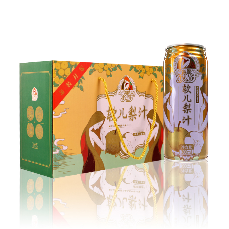 高原软媚子 软儿梨汁 300mL*12罐 果汁含量＞75%  奶茶杏（单位：箱）