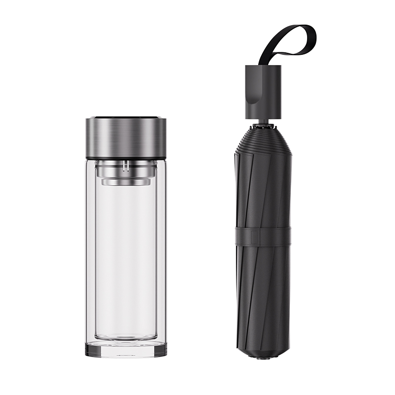 皖亭（WAN TING） WT-YSSB-2001 28cm+320ML 雨伞玻璃杯套装 曜石黑（单位：套）