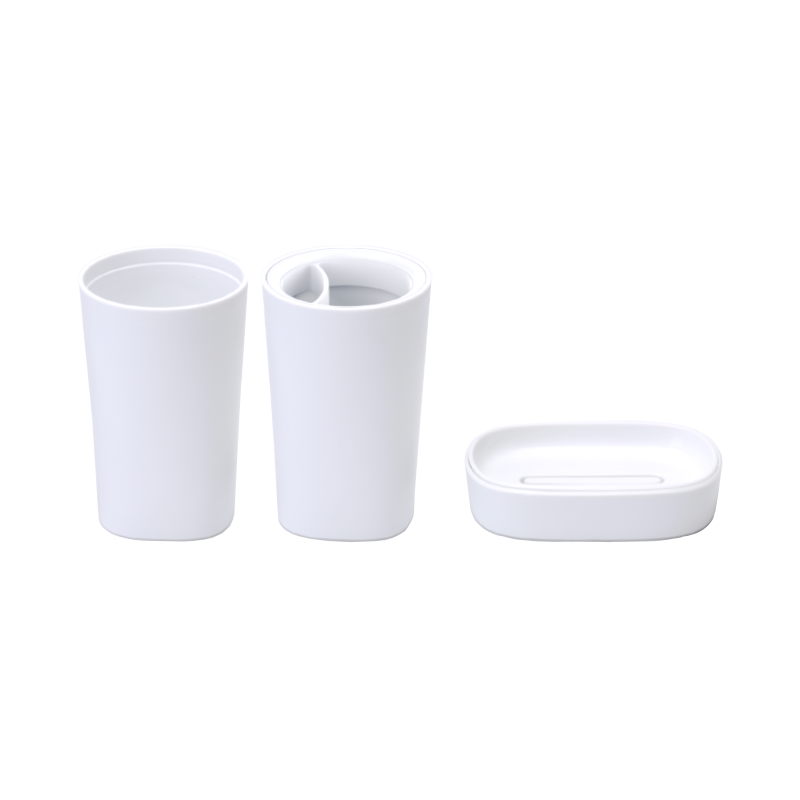 全格（Quange） WY030101 皂盒*1，漱口杯*2 简约洗漱三件套  淡米白（单位：组）
