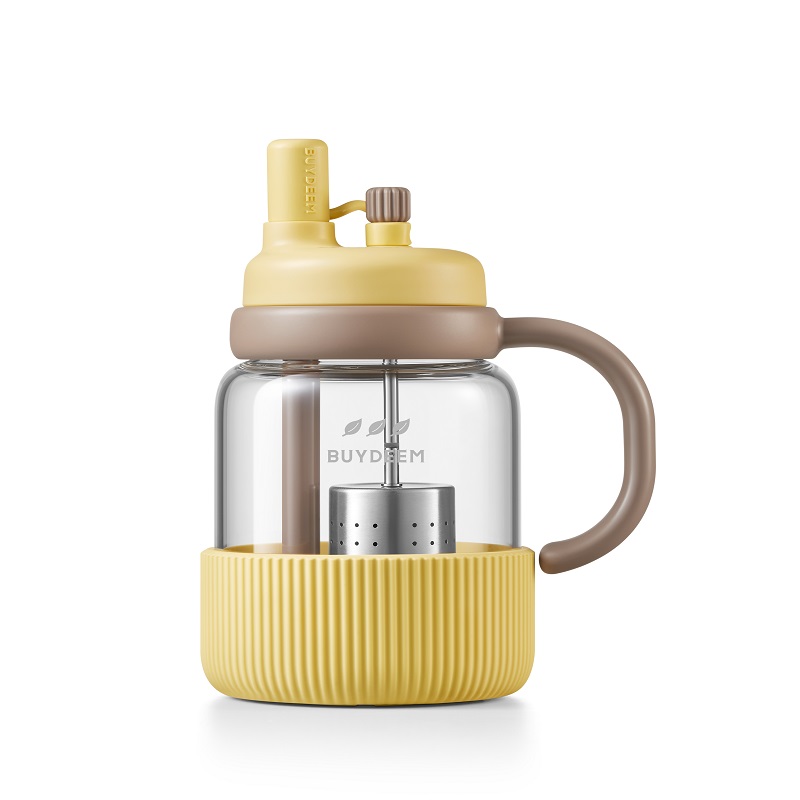北鼎（Buydeem） DG86/A2 600ML 玻璃杯便携吸管茶杯  小鹅黄（单位：个）