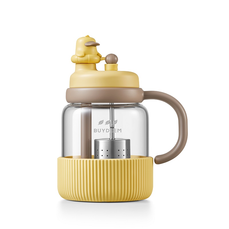 北鼎（Buydeem） DG86/A9 600ML 玻璃杯便携吸管茶杯  划水鸭（单位：个）