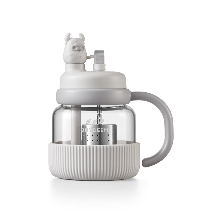 北鼎（Buydeem） DG86/A10 600ML 玻璃杯便携吸管茶杯 富贵牛（单位：个）