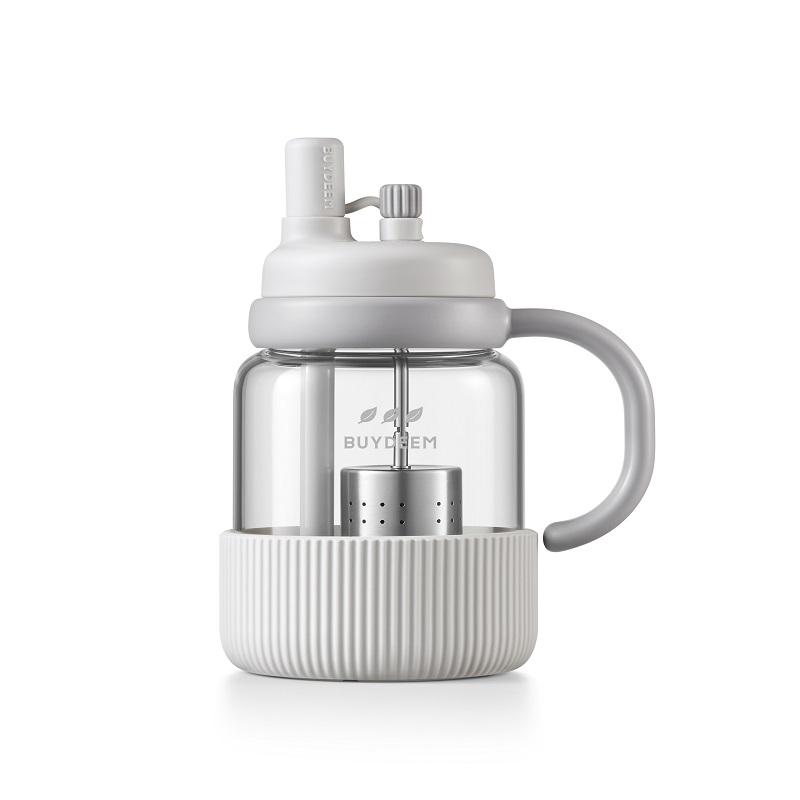 北鼎（Buydeem） DG88/A3 800ML 玻璃杯便携吸管茶杯  燕麦白（单位：个）