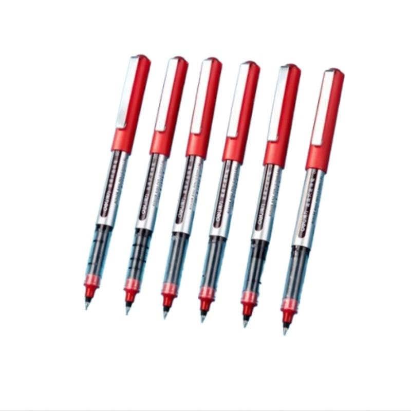 得力(deli) S656 12支0.5mm子弹头 直液笔 红色（单位：盒）