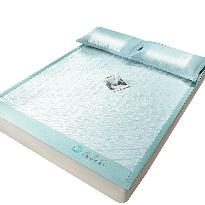 Tri-polar 冰丝凉席可折叠空调席含枕套一对 TP2746 200*200cm  绿色（单位：套）