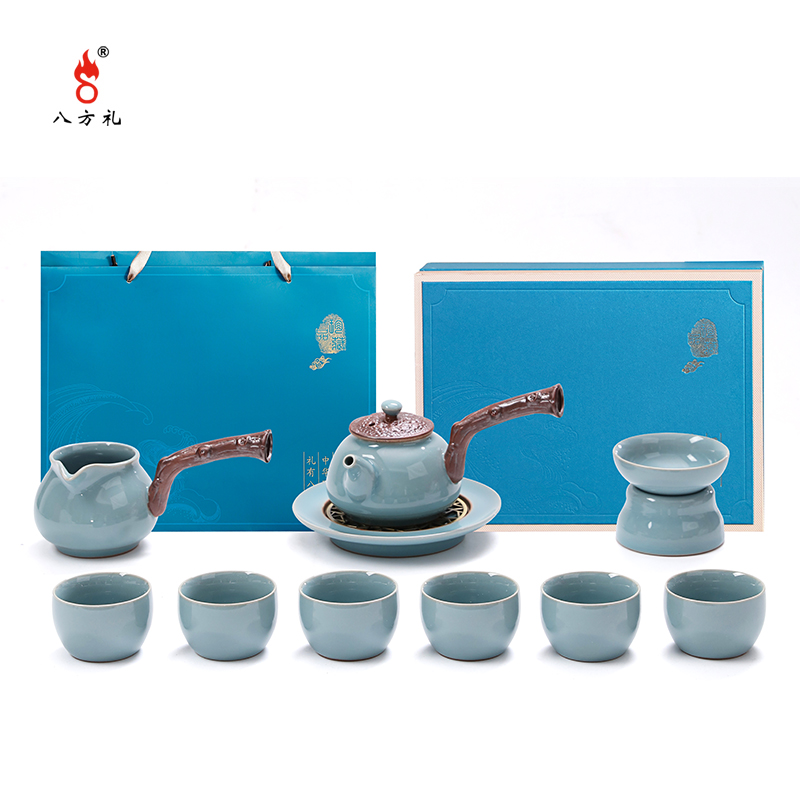 八方礼 BFL2021-5 11件套 茶具套装江山如画 梅子青（单位：套）