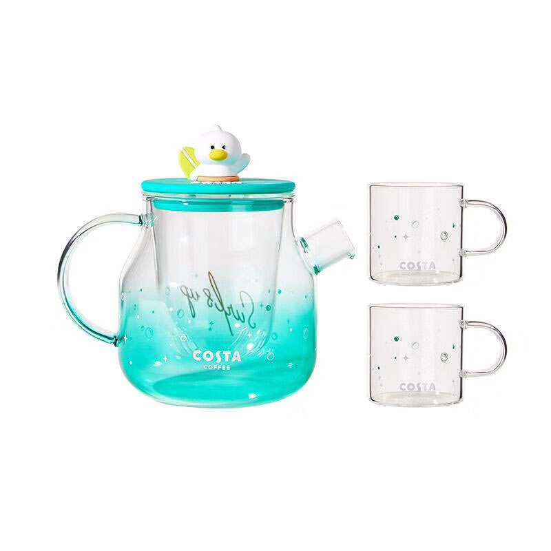 COSTA CDG23015-GR 壶*1杯*2 玻璃茶壶套组 冲浪鸭（单位：套）