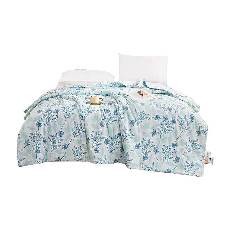 唐纳家纺 TN-SQ25018 180*200CM 清爽夏凉被-叶韵   180*200CM 天蓝色（单位：条）