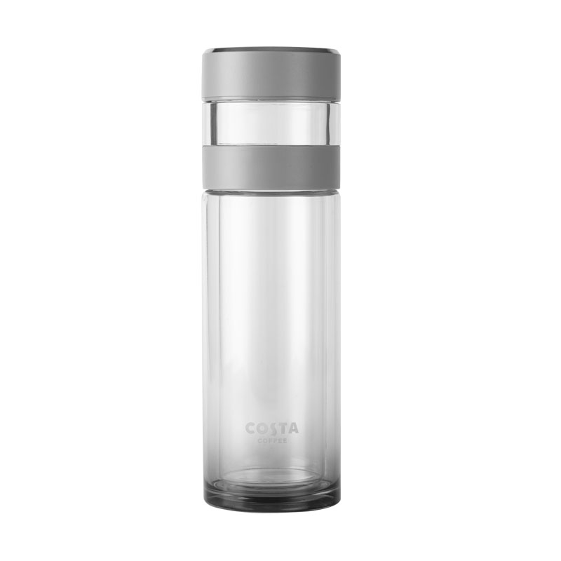 COSTA CDBL24019-GY 370ml 茶水分离玻璃杯 薄雾月夜灰（单位：个）