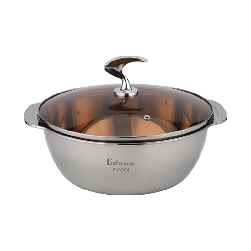 贝伦斯 BLS-GYL1098 28.5cm 双耳多用火锅盆三件套 不锈钢色（单位：套）