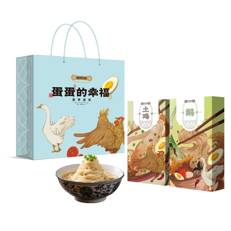 礼颂如意 LA102 400克/盒*2盒*礼袋1 蛋蛋的幸福B款面条 蓝色（单位：套）
