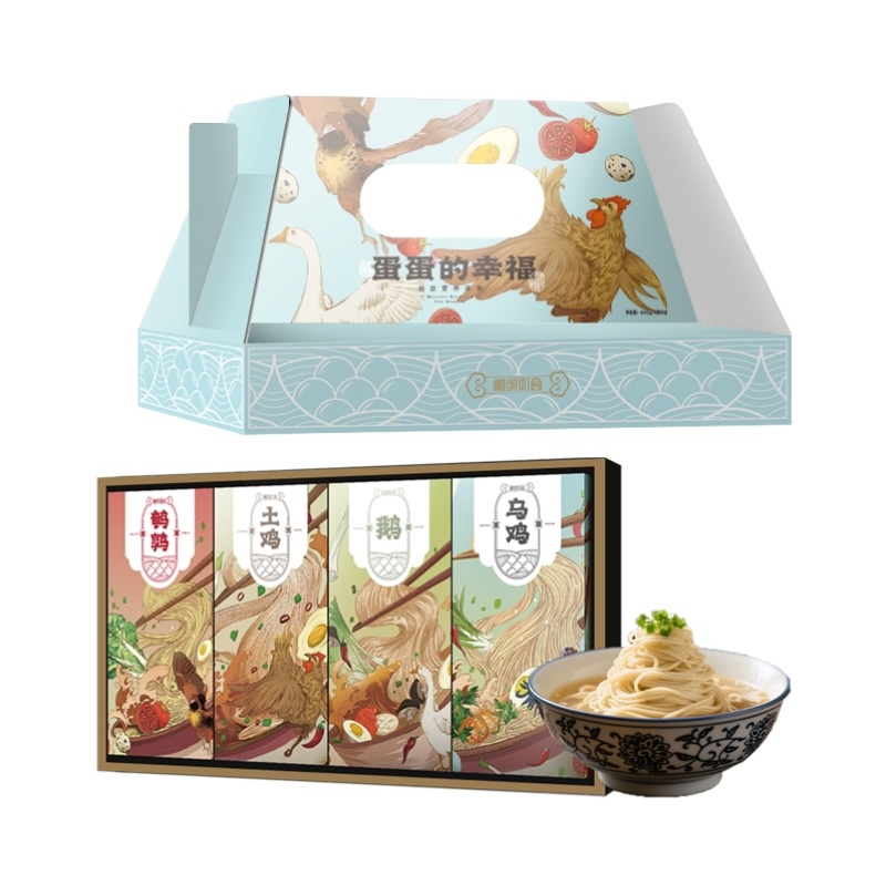 礼颂如意 LA101 400克*4盒/套 蛋蛋的幸福A款面条 蓝色（单位：套）